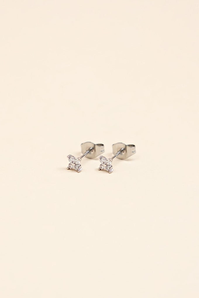 Oorbel Memories - Zilver/wit (per stuk)